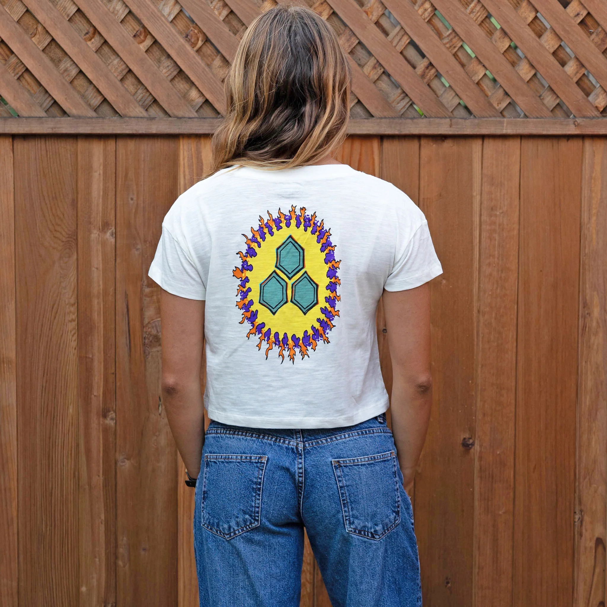 Womens Merrick Circle Fire Crop Tee - Image 2