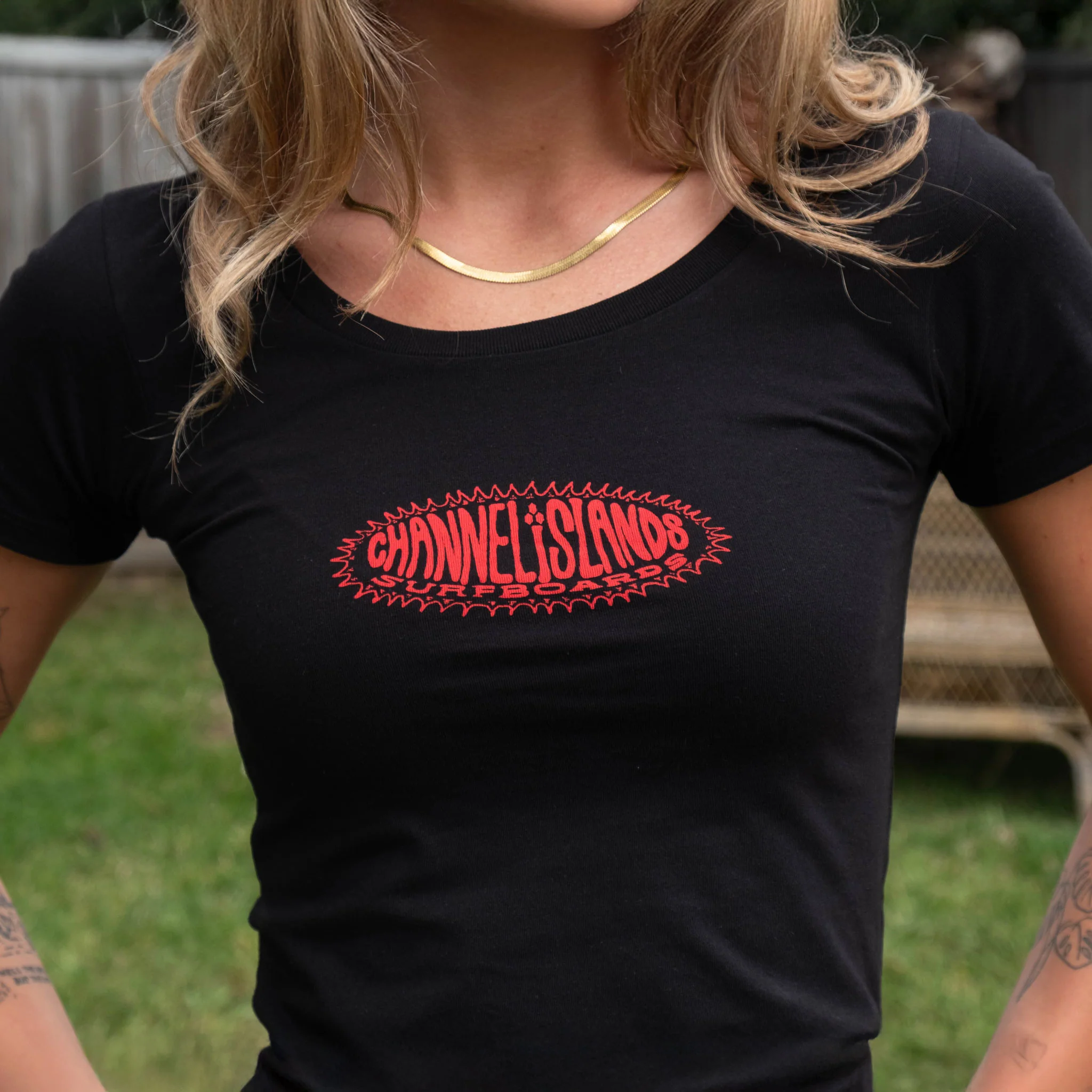Womens Starburst Fitted Crop Tee - Image 3